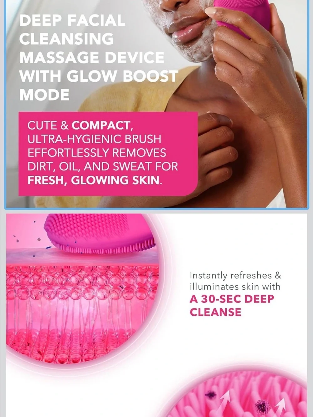 FOREO LUNA Mini 3 Smart Facial Cleansing Massager NIB Pink